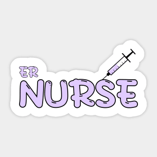 Emergency Room (ER) Nurse Purple Sticker